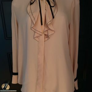 Cream-peachish blouse with tie